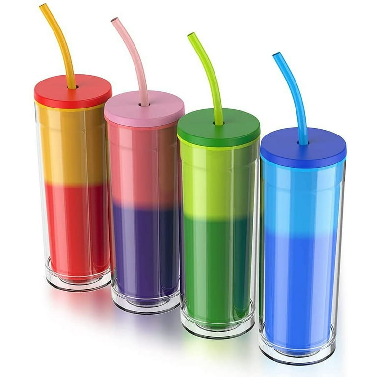 Double Wall Plastic Cup, Plastic Wall Tumbler, Tumbler Cups Straws