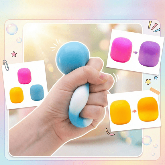 Color Changing Dough Stress Ball, Change Colors Decompression Sensory Squeeze Ball for Adults - Office Desk Relief Tool (Random Color)