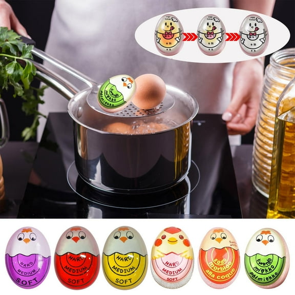 Color Changing Egg Timer, Kitchen Cooking Timer, Visual Reminder for Baking, Boiling Eggs, and Organized Space Science Experiments, Orange, by FAJHHA