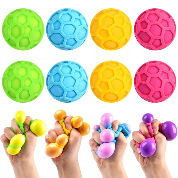 Color-Changing Expandable Stress Ball, Soft Squeezable Fidget Toy, Breaks into Multiple Spheres for Anxiety Relief, Ideal for School & Party Gifts(1 Pack, Random)