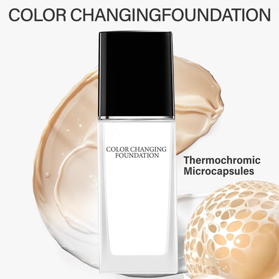 Color Changing Foundation Adapts to Skin Tone Lightweight Hydrating Natural Coverage Long Lasting Makeup SPF 20 Sun Protection 30ml