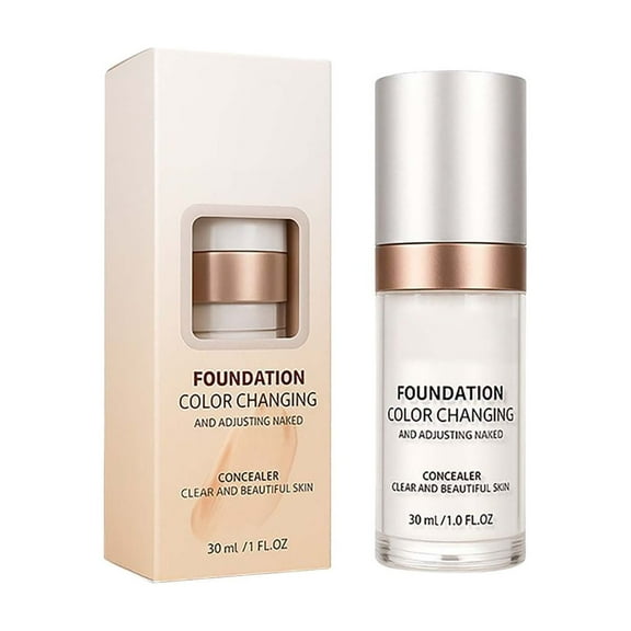 Color Changing Foundation - Conceals Blemishes and freckles Liquid Makeup for All Skin Types, Lightweight Medium Coverage, Professional Makeup for Flawless Skin