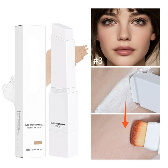 Color Changing Foundation Cover Cream Stick - Korean Color-Changing Foundation - Full to Medium Coverage Base Makeup - Light and Naturally Moisturized Concealer - Suitable For All Types