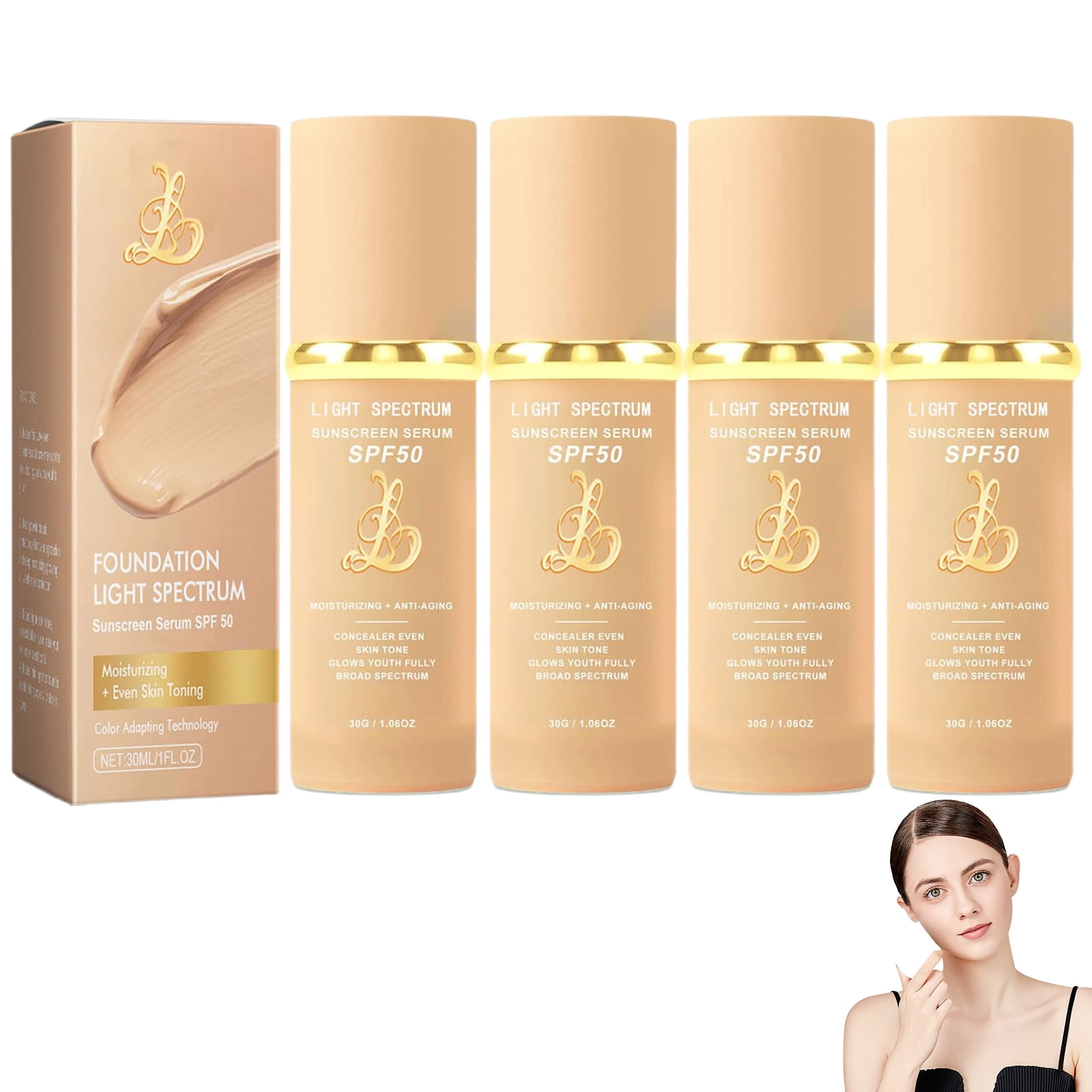 Color Changing Foundation Liquid In Natural Tone, Long Lasting ...