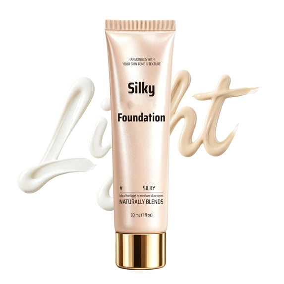 Color Changing Foundation for Mature Skin, Lightweight Hydrating Coverage Liquid Foundation Makeup, Smooth & Blur Finish, Suitable for All Skin Types, 30ML (Light skin tone)