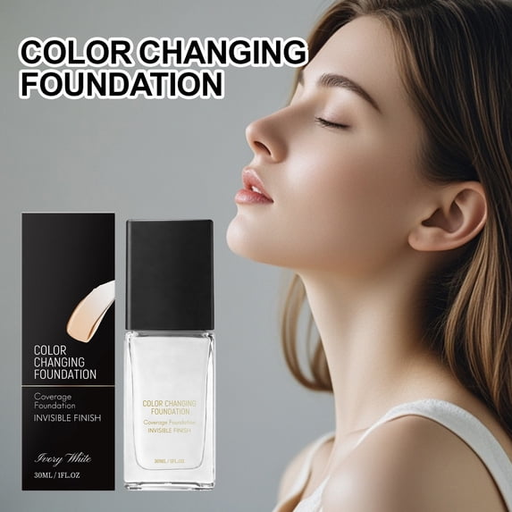 Color-Changing Foundation for Mature SkinL iquid Foundations Auto-Adapting Technology 2026 New Magic Skin Changing Foundation Lightweight Gentle Full Coverage,for All Day Women Use