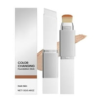 Color-Changing Foundation Stick, Lightweight and Long-Lasting Full Coverage Foundation Stick, Dual-Ended with Ultra-Fine Bristle Brush, Create a Natural, Flawless Makeup Look, 13g