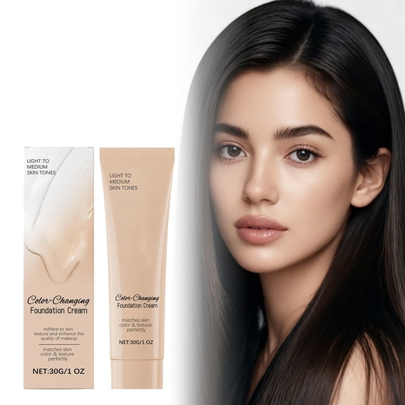 Color Changing Foundation for Women, Hydrating and Lightweight Liquid Foundations, Non Greasy Natural Dewy Finish, Suitable for All Skin Types