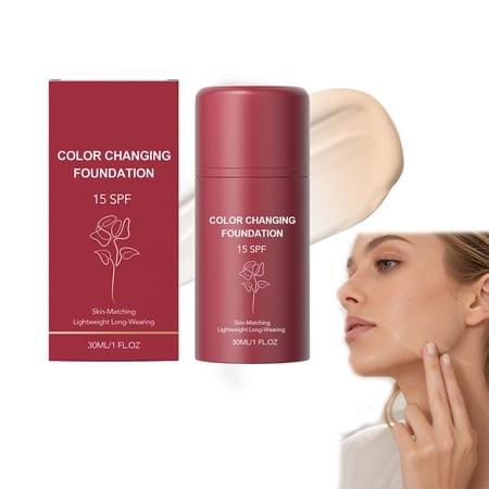 Color Changing Foundation for Women, Skin Tone Adapting Liquid Makeup 1 Fl Oz