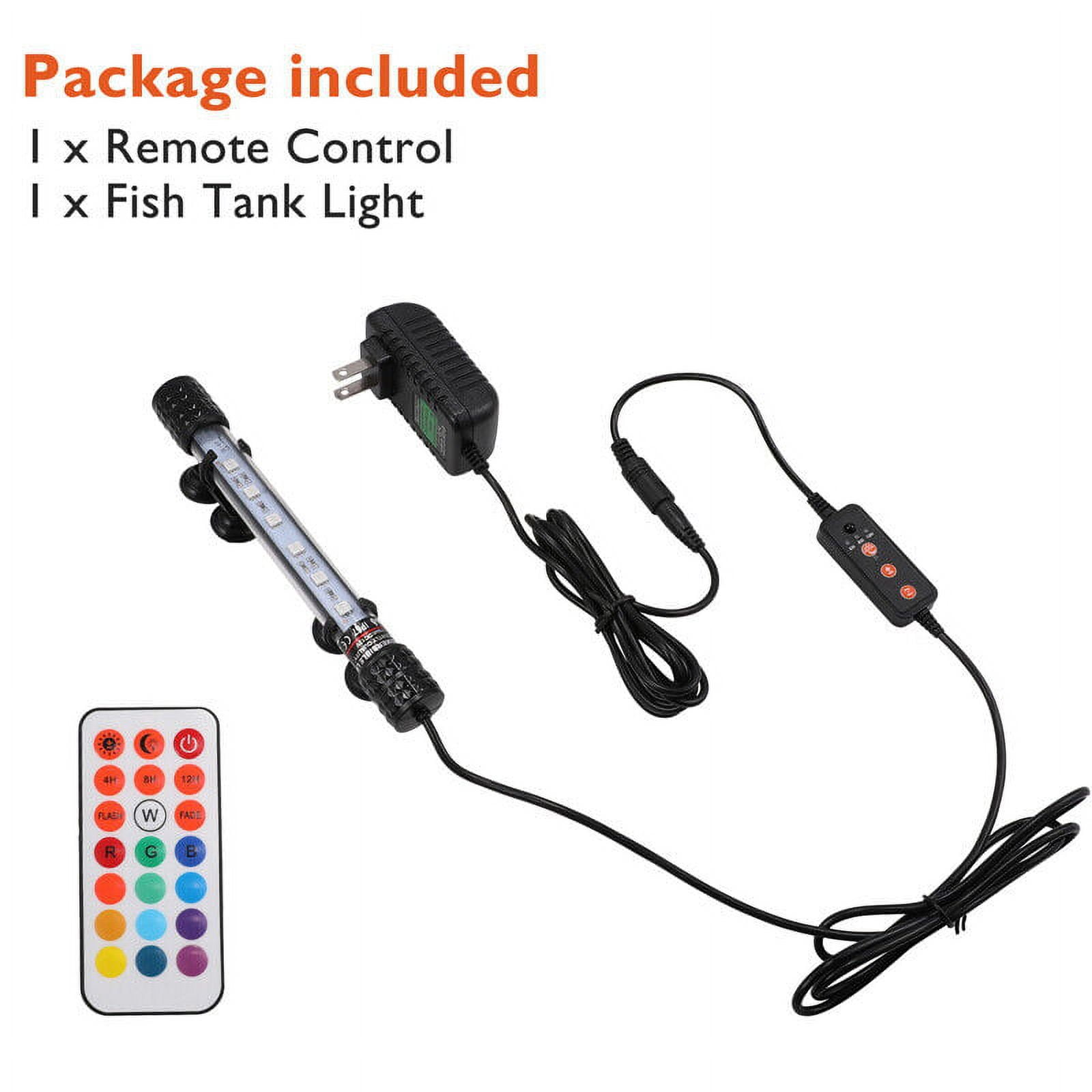 Color Changing Full Spectrum Aquarium LED Light Fish Tank Submersible Lamp+Timer