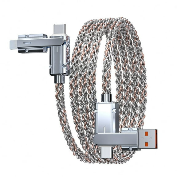 Color Changing LED Chargers Cord 4 in 1 Charging Cable Speed Data Transfer Quick Charges for Smartphones Laptops