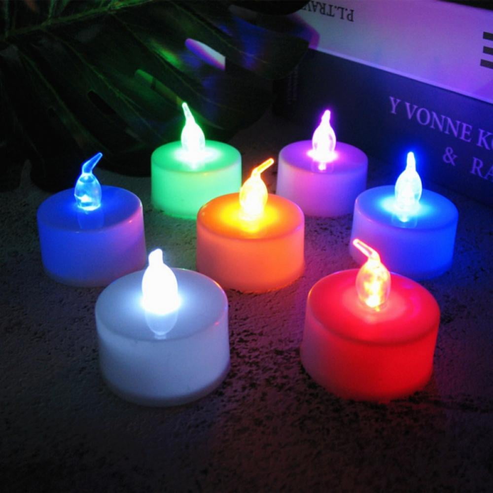 Beichi TPTQCM24ZS Color Changing LED Tea Lights Bulk, 24 Pcs Flameless Tealight  Candles with Colorful Lights, Battery Operated Colored Fake Candl