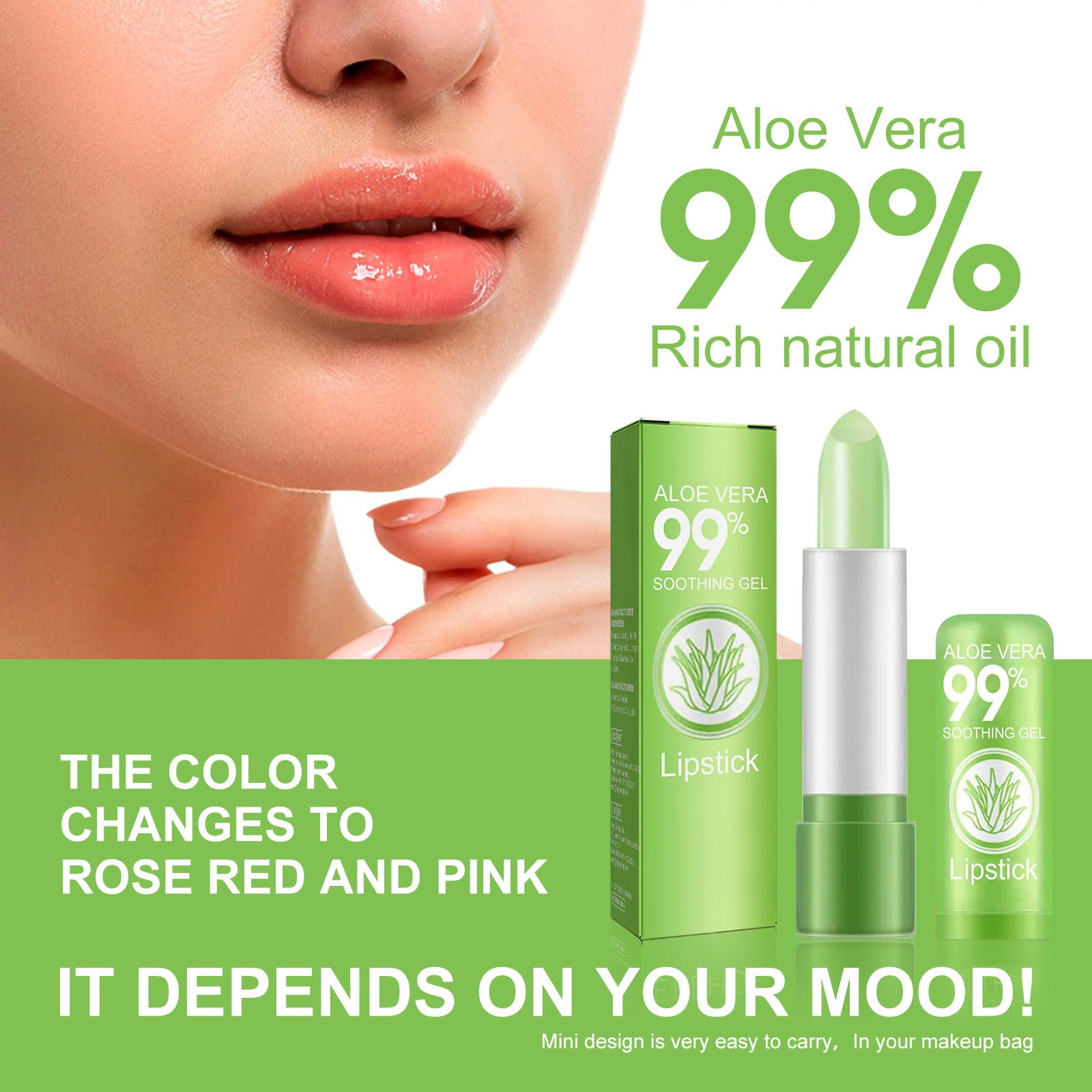 Color Changing Lip Balm Moisturizing Lip Care for Natural and Glossy