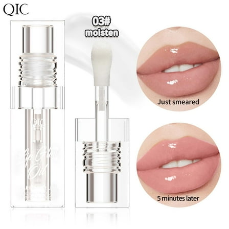 Color Changing Lip Oil, Moisturizing Lip Gloss, Hydrating Plumping Lip Treatment, Water Transparent formula with Jojoba and Camellia Oils for Natural Lip Care and Repair