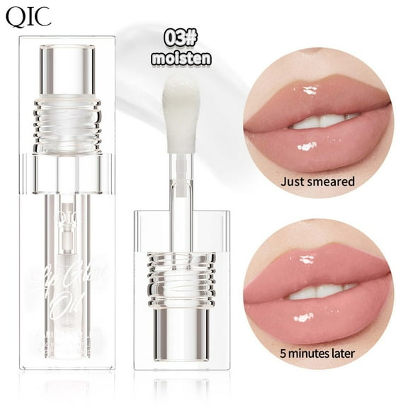 Color Changing Lip Oil, Moisturizing Lip Gloss, Hydrating Plumping Lip Treatment, Water Transparent formula with Jojoba and Camellia Oils for Natural Lip Care and Repair