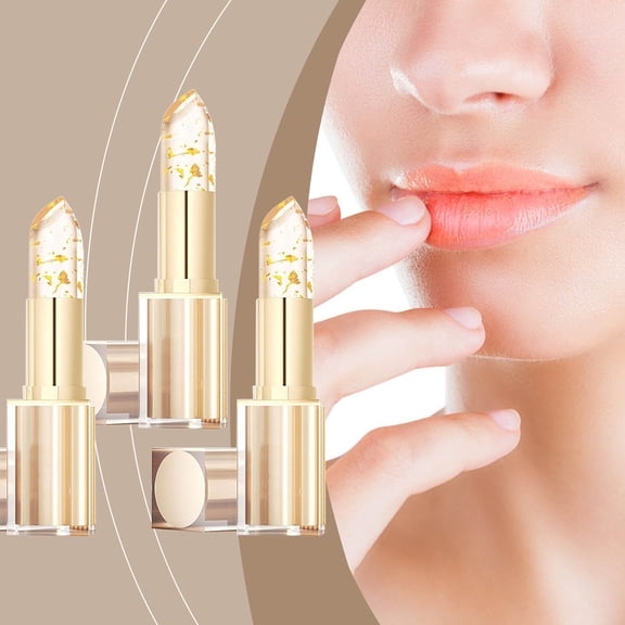 Color Changing Lipstick, Moisturizing Lip Gloss, Temperature Adaptive Hydrating Lipstick with Foil Flower Particles, Transfer-Proof Long-Lasting Wear, Lightweight Breathable formula