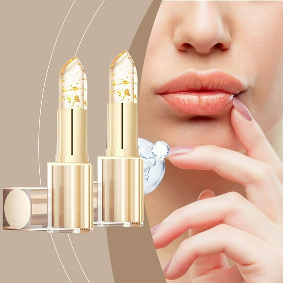Color Changing Lipstick, Moisturizing Lip Gloss, Temperature Adaptive Hydrating Lipstick with Foil Flower Particles, Transfer-Proof Long-Lasting Wear, Lightweight Breathable formula