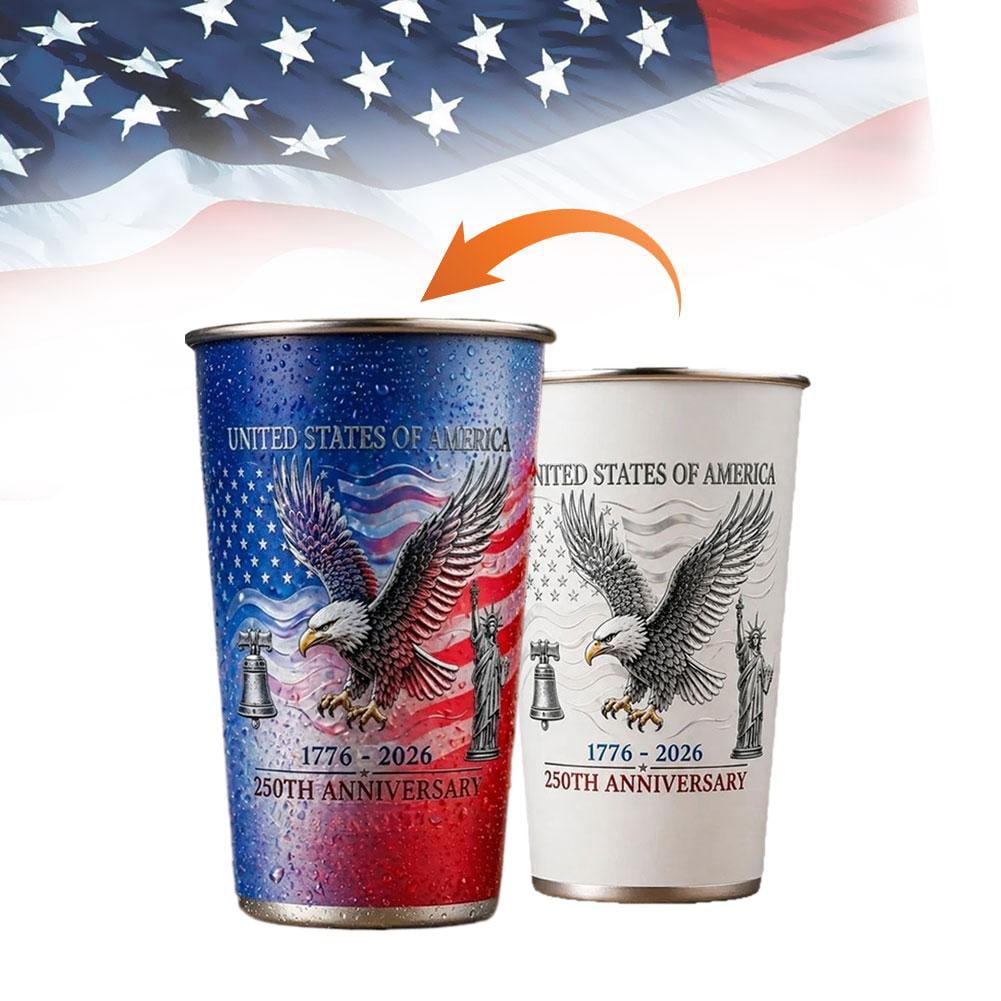 Color Changing Mug of 250th Anniversary U.S,Aluminum Thermal CupCold-Activated Magic Cups for Cold Drinks for Family & Home Patriotic Keepsake Gift for Party