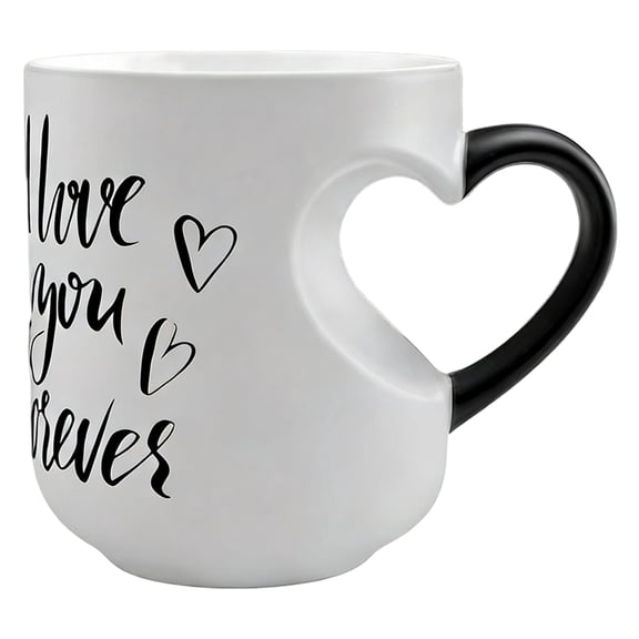 Color Changing Mug, Heart-Shaped Magic Ceramic Cup - Heat Sensitive Coffee Mug for Birthday Valentine Gifts for Her Him, Dishwasher & Microwave Safe