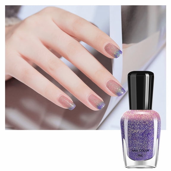 Color-Changing Nail Polish, #20 Summer Sunset - Temperature Change Gel Nail Polish, Quick Dry Gradient Oil-Based Mood Color 7Ml, Nail Polish Easter Mother'S Day Nail Care Makeup Organizers