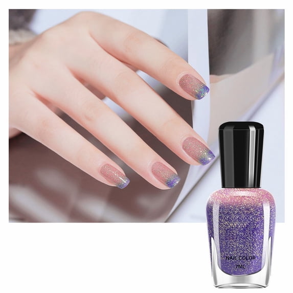 Color-Changing Nail Polish, #20 Summer Sunset - Temperature Change Gel Nail Polish, Quick Dry Gradient Oil-Based Mood Color 7Ml, Nail Polish Easter Mother'S Day Nail Care Makeup Organizers