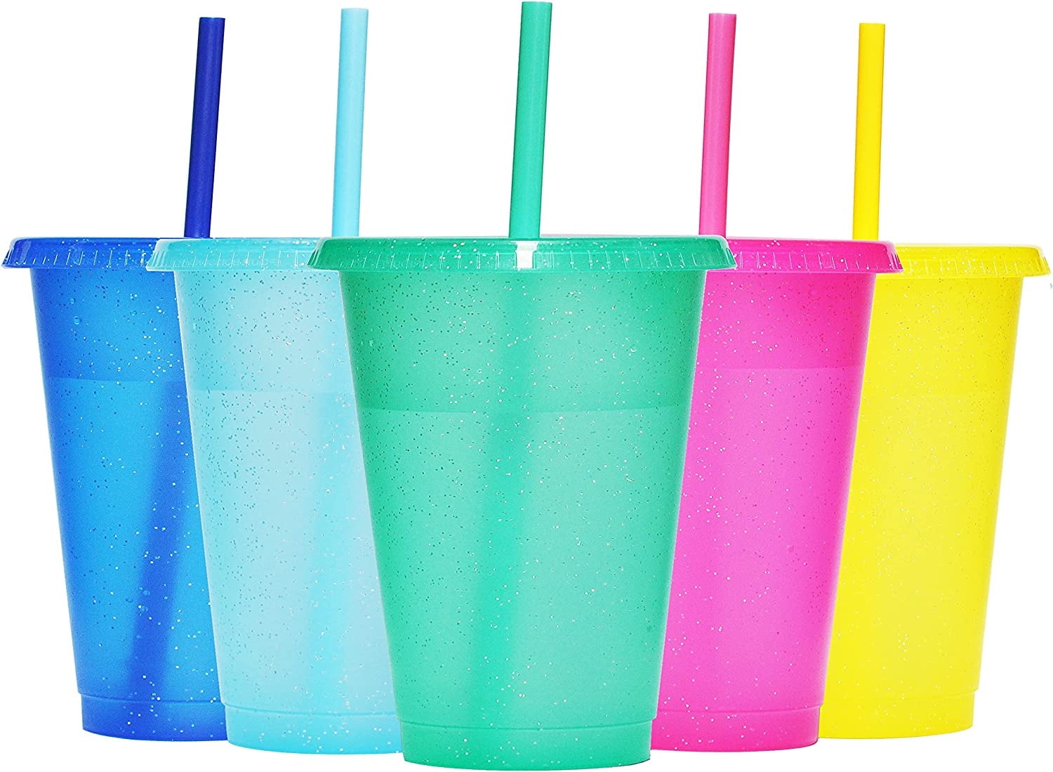 Casewin 5Pack Plastic Tumblers with Lids and Straw - 16OZ Color Changing  Cups with Lids and Straws for Adults and Kids - Tumblers with Lids and  Straws