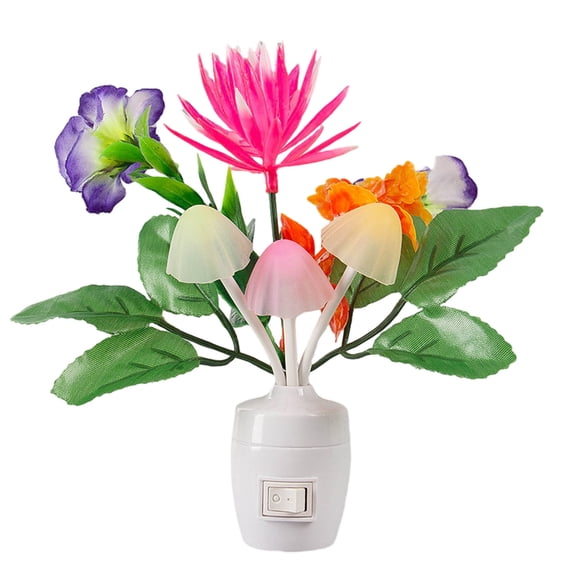 Color Changing Plug-in LED Flower Night Lights - Soft Glow Dream Lights, for Bedroom, Hallway, Staircase & Home Decor
