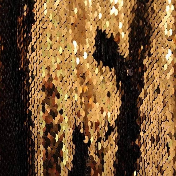 Color Changing Sensory Wall Reversible Sequin Fabric, Easy to Flip Fabric, 52 Inch in Width | Arts & Crafts, Black/Gold / Cut by the Yard