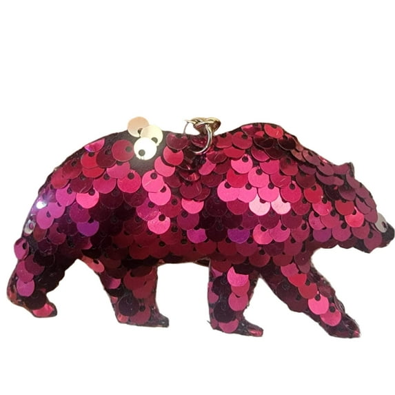 Color-Changing Sequin Bear Keychain - Cute and Fun Key Accessory
