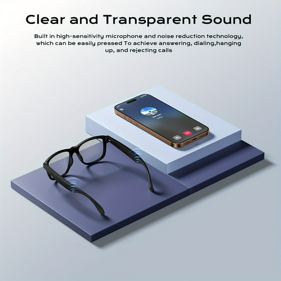 Color-Changing Smart Glasses | Wireless Headphones for Music/Calls | Blue Light Blocking | Voice Assistant, Hands-Free Sports Glasses | Stylish for Office/Driving/Outdoor