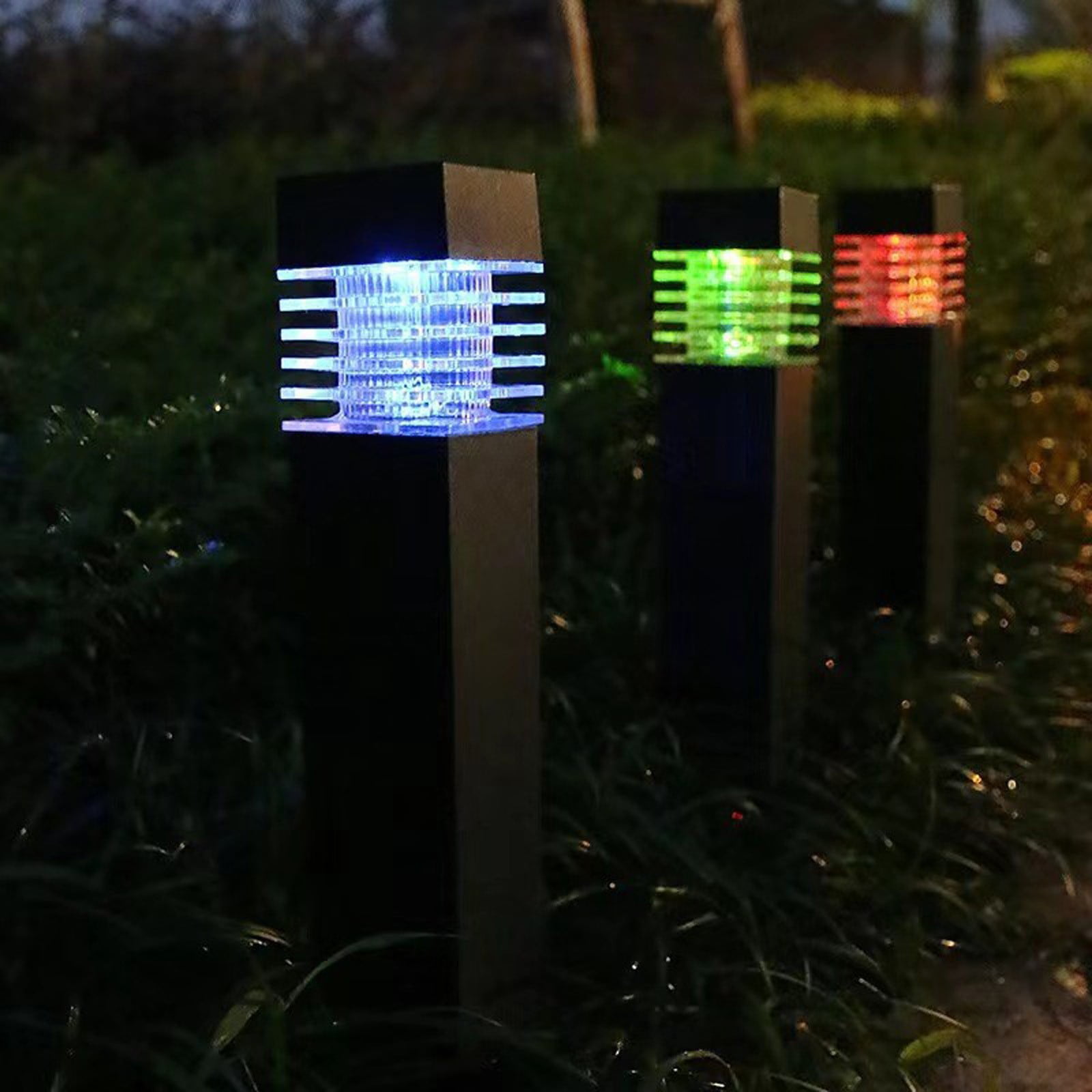 Color Changing Solar Garden Lights 12.4 Inches RGB LED 7-Color Rotating ...