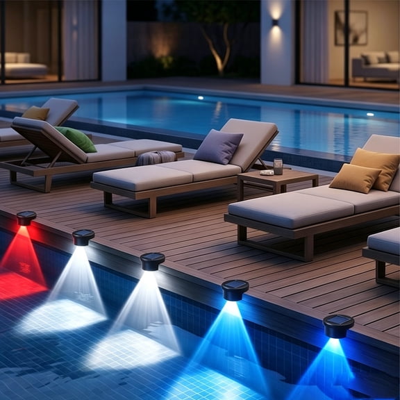 Color Changing Solar Pool Lights 1 Pack, Waterproof RGB LED Underwater Lights, Wireless Solar Powered Ambient Lighting for Above Inground Pool, Garden, Pond, Patio, Stair and Fence Outdoor Decor
