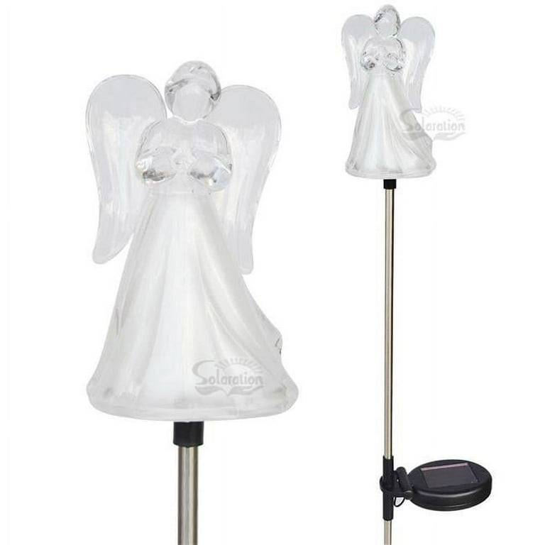 Color Changing Solar Powered Angel Lights Garden Stakes Yard Decor Set of 2 Color Changing Solar Powered Angel Lights Garden Stakes Yard Decor Set of 2