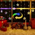 thumbnail image 1 of Color Changing Christmas Star Window Lights, Quntis Battery Operated 76LED 9 Stars Christmas Curtain Lights with Timer and 8 Modes, Star Lights Indoor for Bedroom Wall Diwali Christmas Decorations, 1 of 8