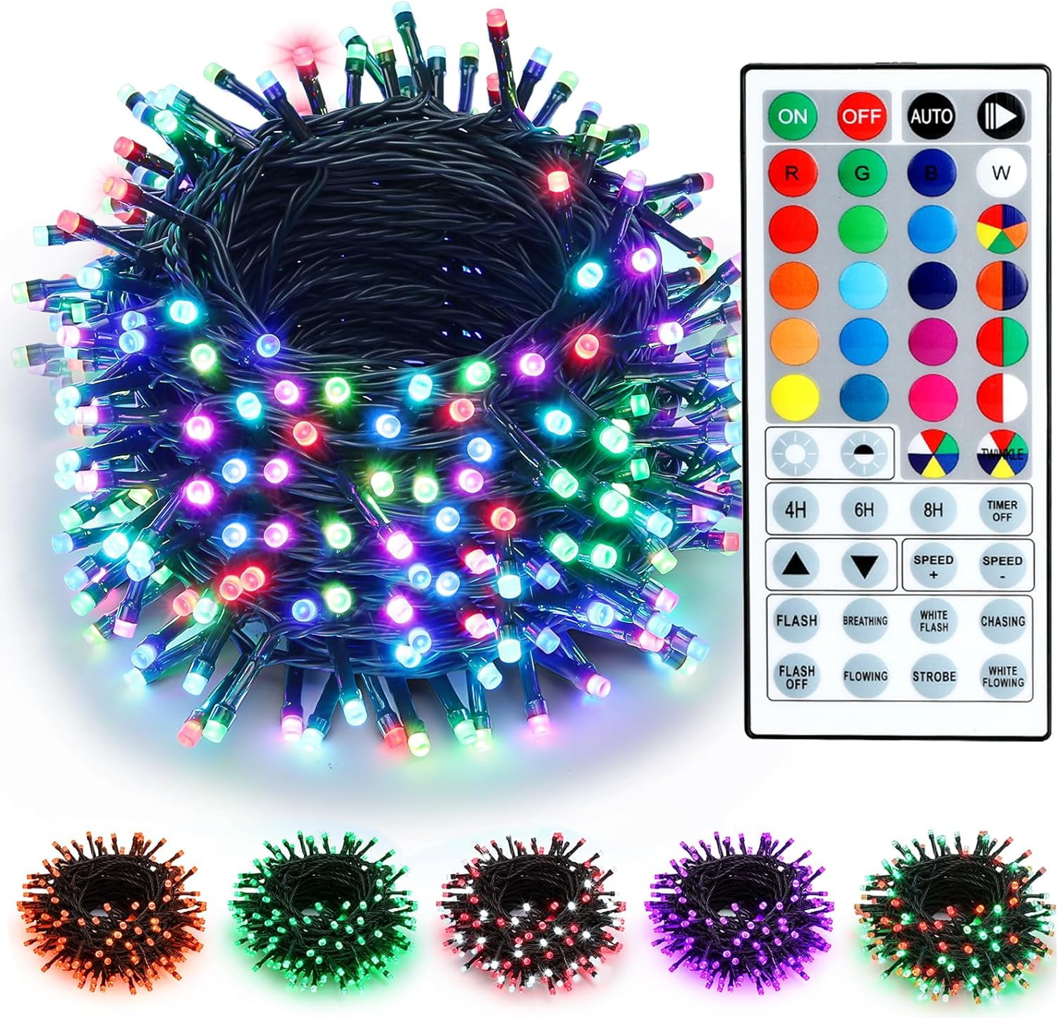 Color Changing String Lights 98FT 300 LED RGB Christmas Lights Dimmable