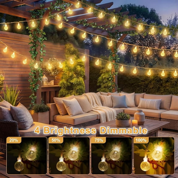 Color Changing String Lights Plug in, 33ft 60LED Connectable Crystal Globe String Light Remote, Decorative Outdoor Twinkle Lights for Girl Gift Bedroom Patio Garden Tent Camp Party Christmas Dcor