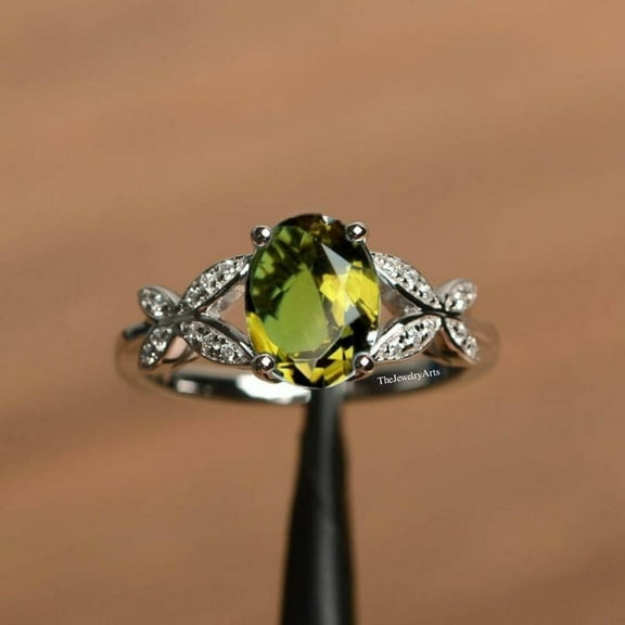 Color Changing Sultanite 925 Sterling Silver Turkish Gemstone Ring Bridal Sultanite Jewelry with Shifting Colors Elegant Silver Ring for Engagement, Proposal, or Gift Black Vermeil 4.5