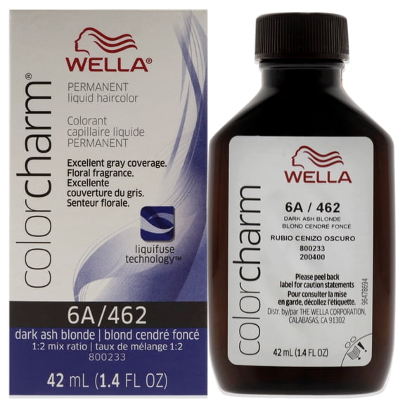 Color Charm Permanent Liquid Hair Color - 462 6A Dark Ash Blonde by Wella for Unisex - 1.42 oz Hair Color