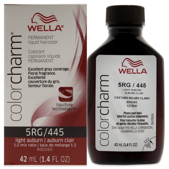 Color Charm Permanent Liquid Haircolor - 445 5RG Light Auburn