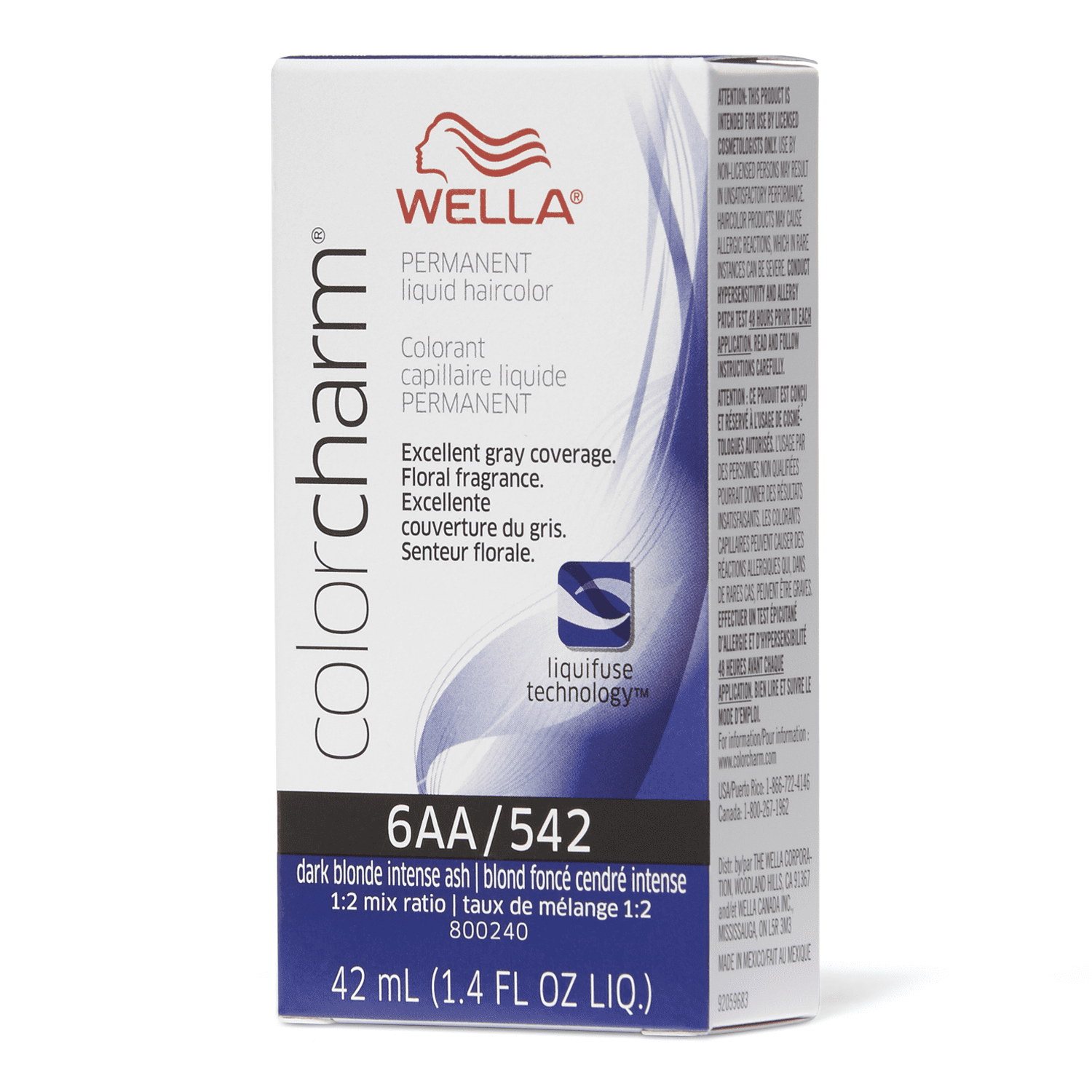 Color Charm Permanent Liquid Haircolor - 542 6AA Ash Blonde - Walmart.com