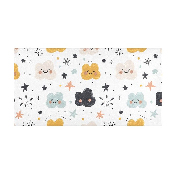 Color Cloud Pattern Bath Mat 39x20 Inch Soft Absorbent Non-Slip Plush Bathroom Rug for Floor