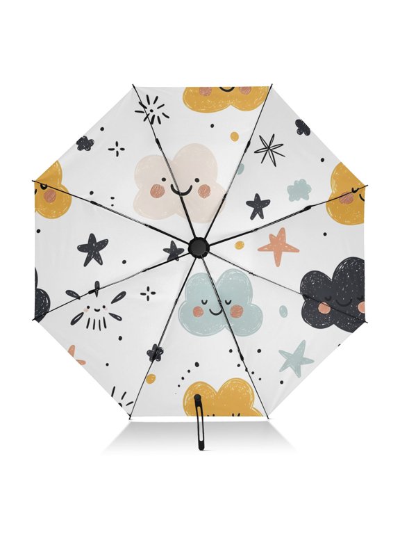 Color Cloud Pattern Umbrella Folding Sun Umbrella Travel Auto Open Close Large UV50+ 40in