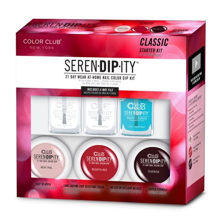 Color Club Seren-DIP-ity Dip Powder Nail Art Starter Kit, Classic color