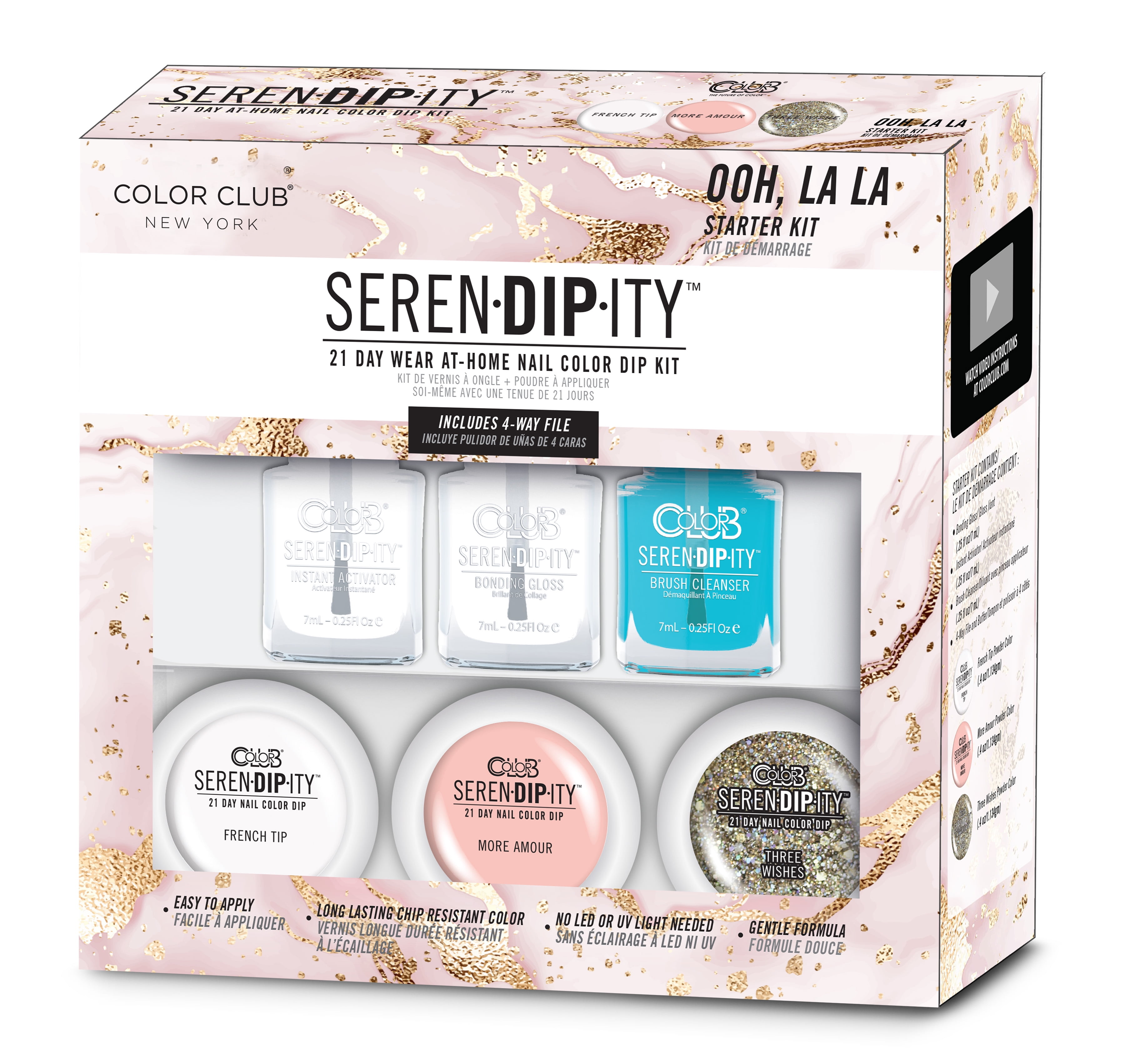 Color Club's 21-Day at Home Dip System Starter Kit, It's Lit Serendipity  Starter Kit, Multi 