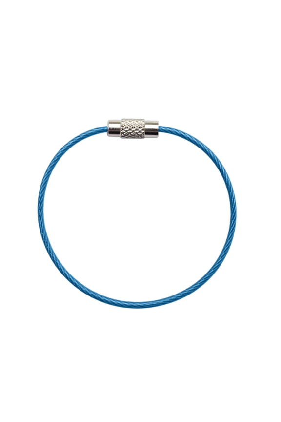 Color Coated Wire Rope Keychain 10 Pack Stainless Steel Cable Ring Rubber Covered Screw Barrel Lock for Luggage ID Tags Key Rings USB Tools Durable Flexible Multi Purpose