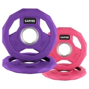 Color-Coded 2-Inch Rubber Coated Weight Plates Set - Cast Iron Bumper Plates with Grip Handles - Drop-Safe, Durable - Multiple Weights for Strength Training - 15 lbs Combo 2.5LB x2 + 5LB x2
