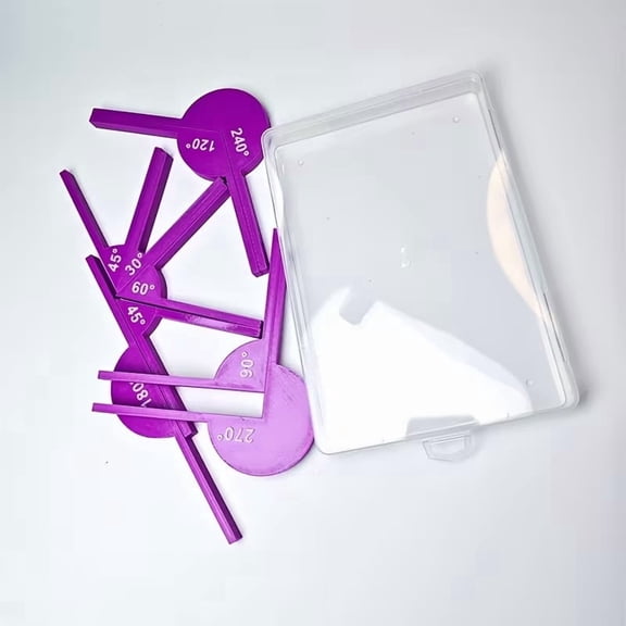 Color-Coded Angle Protractor 30-270 with Storage Box for Geometry Math