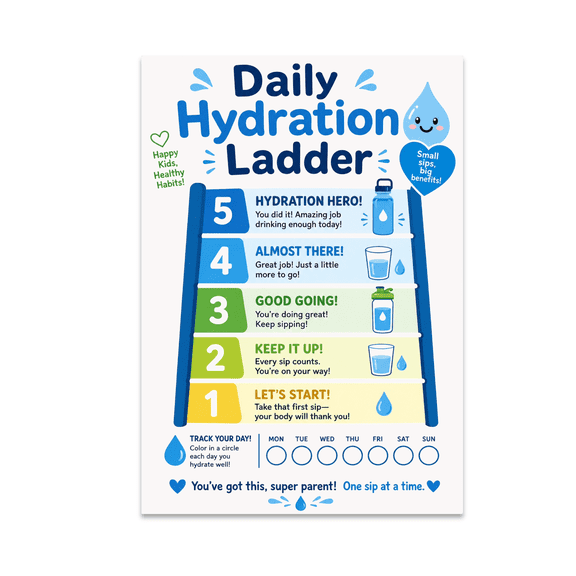 Color-Coded Hydration Chart - Parents - 13x19 Glossy Poster Print