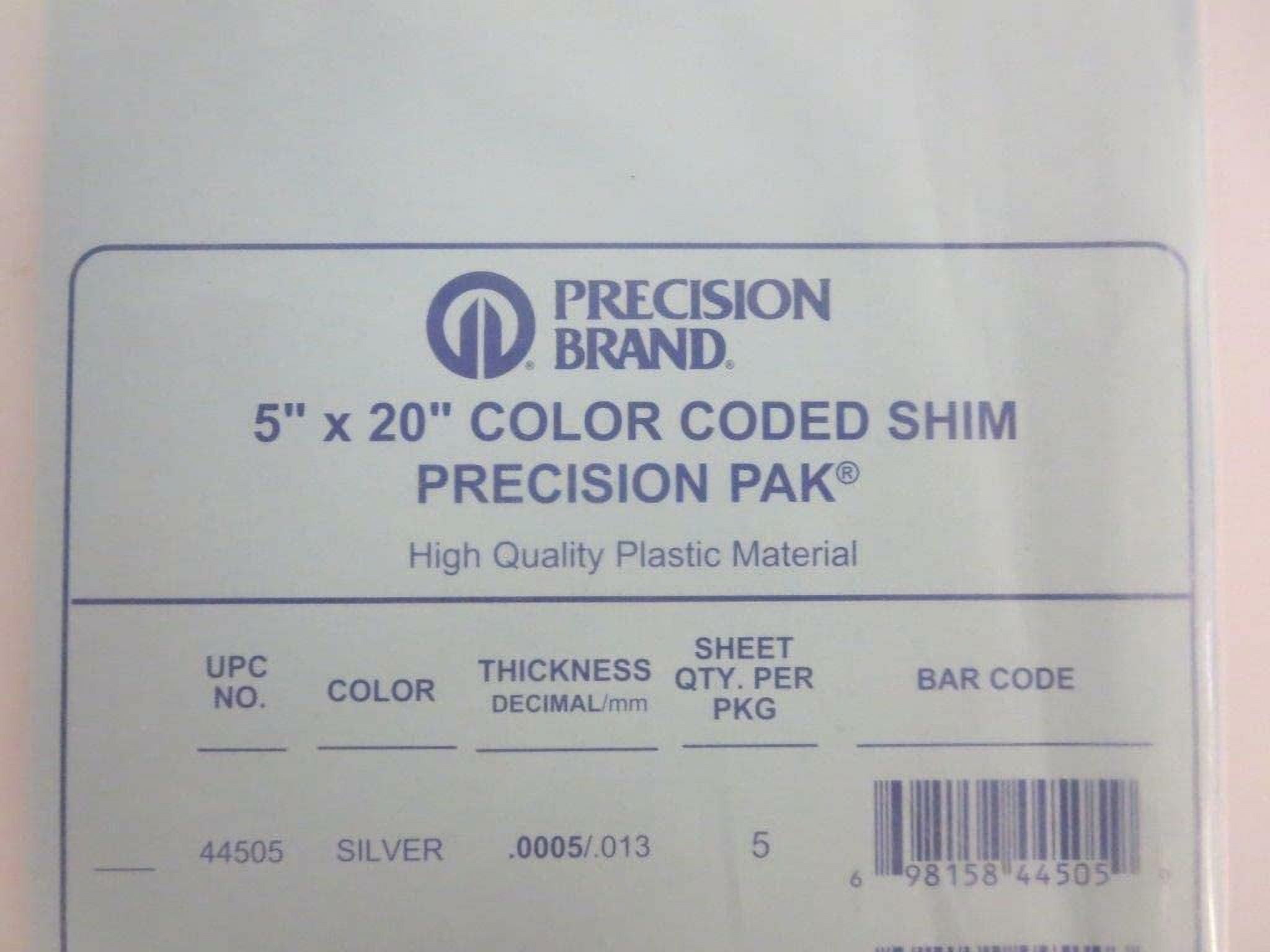 Color Coded Shims .0005 silver 5"x20" plastic color coded shim