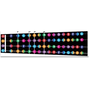QMG Color Coded Violin Fretboard Note Chart, Learn to Play Violin and Music Theory, Suitable for all Levels, Made in USA